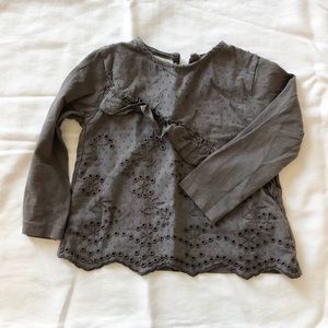 18/24 mo Gray eyelet Zara toddler girl top